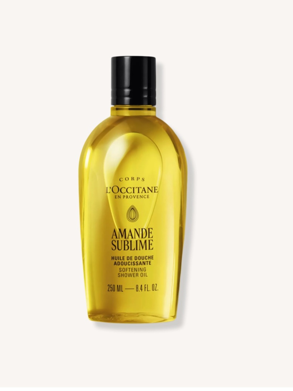 L'OCCITANE Amande Sublime Shower Oil — Yellow & Black